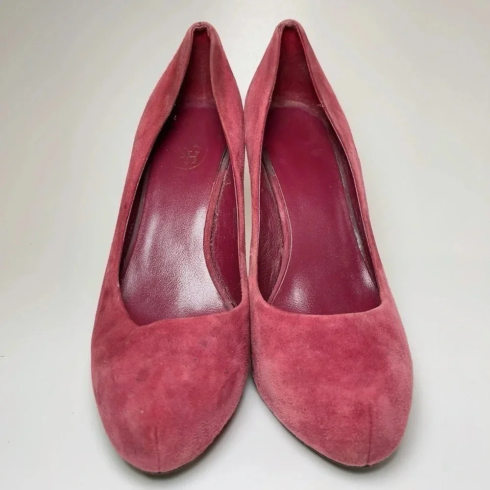 Ash Eloise Concealed Platform Dusty Rose Suede Court Shoe